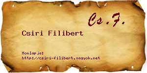 Csiri Filibert névjegykártya